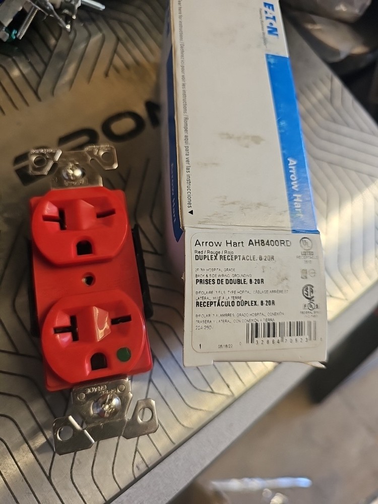 ARROW HART AH8400RD DUPLEX RECEPTACLE 6-20R 20AMP 250V 2P 3W EACH