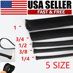 Split Self Wrap Loom Sleeve Nylon Braided Wire Cable Tubing Cord