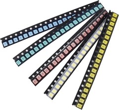 SMD LED Diodes Kit 3528 1210 200pcs Assorted Colors Green Red White Blue Yellow