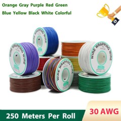 KYNAR Wire Wrapping Hook-up Copper Single Core Cable PCB 30 AWG Length Meter 250