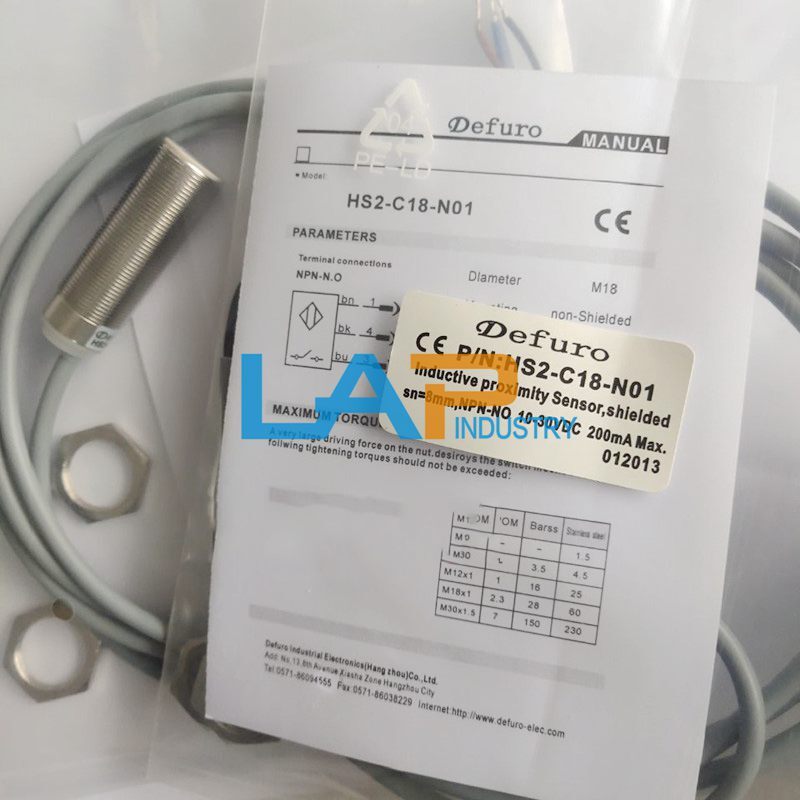 1PCS New For Defuro Proximity Switch HS2-C18-N01 10-30VDC 200mA NPN-NO sn：8mm
