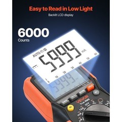 Digital Multimeter, 6000-Count TRMS DC/AC Voltmeter Current Tester, Auto-Ranging
