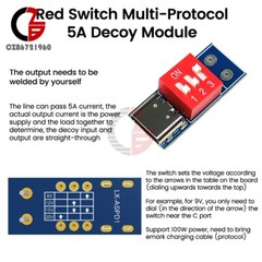 PD/QC Decoy Fast Charging Trigger Module Adjustable Voltage 5V9V12V20V Type-C 5A