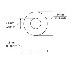 Beryllium Oxide Ceramic Washer Beryllia BeO 0.55″ / 14mm High Thermal 26pcs