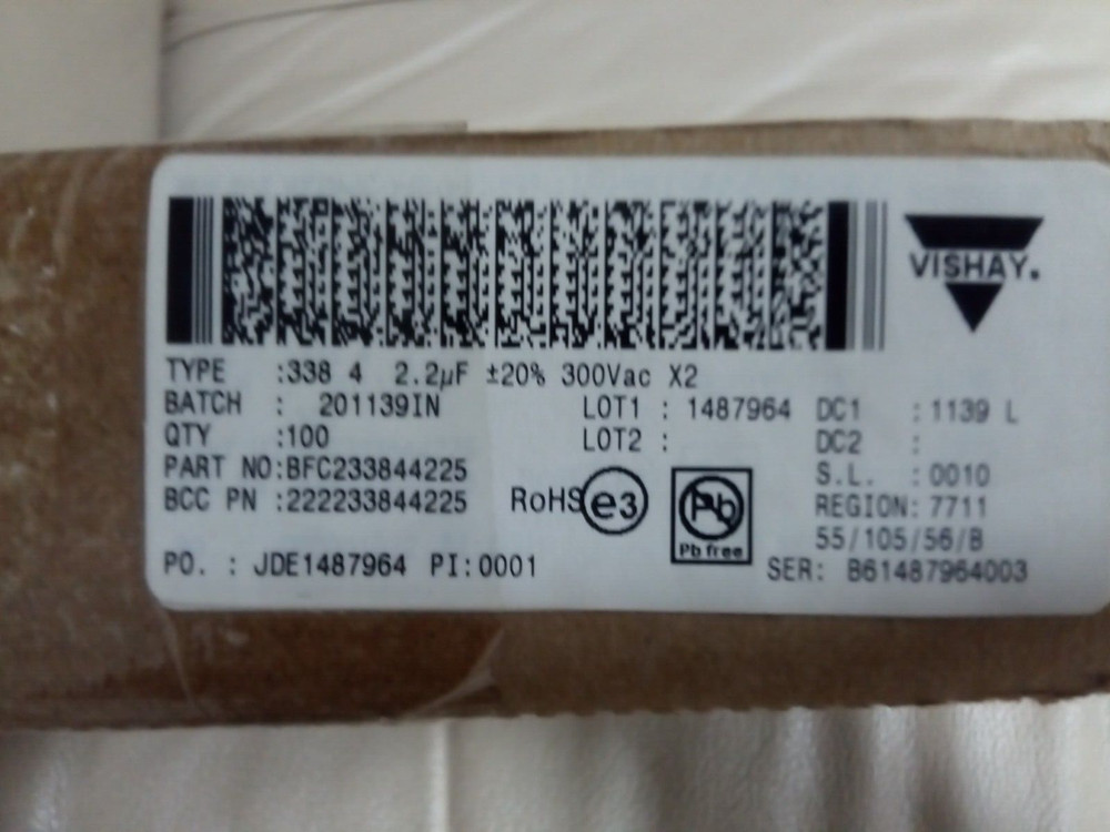 VISHAY CAP FILM 2.2UF 20% 800VDC RADIAL Polypropylene (PP), Metallized Radial