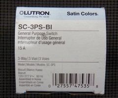 Lutron SC-3PS-BI General Purpose 15A 3-Way 120V Satin Colors Biscuit -NEW
