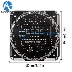 Rotating LED Alarm Electronic Digital alarm Clock DIY Kit Board Parts 5V DS1302