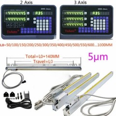 New TOAUTO Linear Scales 5um+DRO Digital Readout 2/3 Axis for Bridgeport Mill