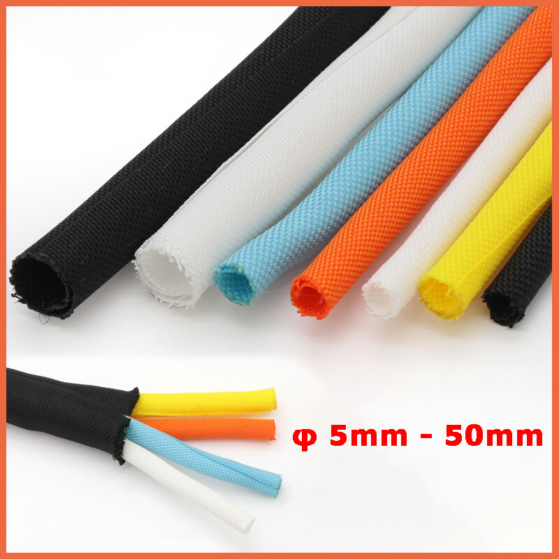 Braided Cable Sleeving Wire Harness Sheathing Diameter 5mm to 50mm Mulitcolor