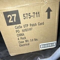 New Cat 5e cable Patch Cord 25ft- Commercial Electric-4 Pack