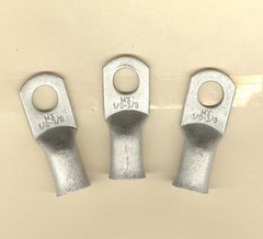 10 Big TIN PLATED Copper Ring Lug Terminal Connector #1/0 Wire Gauge 3/8″ Stud