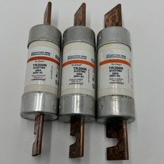 Lot of 3 Ferraz Shawmut Mersen TR200R 200A 250V Class RK5 Time Delay Fuses