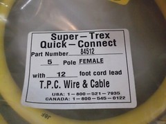 Super Trex 84512 Quick Connect 5 Pin Female to Bare Wire, 5 Pole, 12ft – NEW