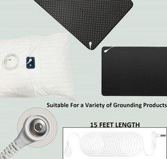 2pcs Grounding Wires 15 Ft Grounded Cords for Replacement Grounding Sheets Cable