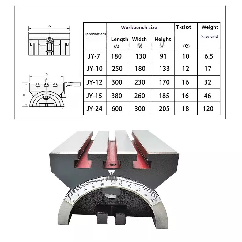 Adjustable Angle Tilt Table for Milling, Drilling and Precision Rotary Tables