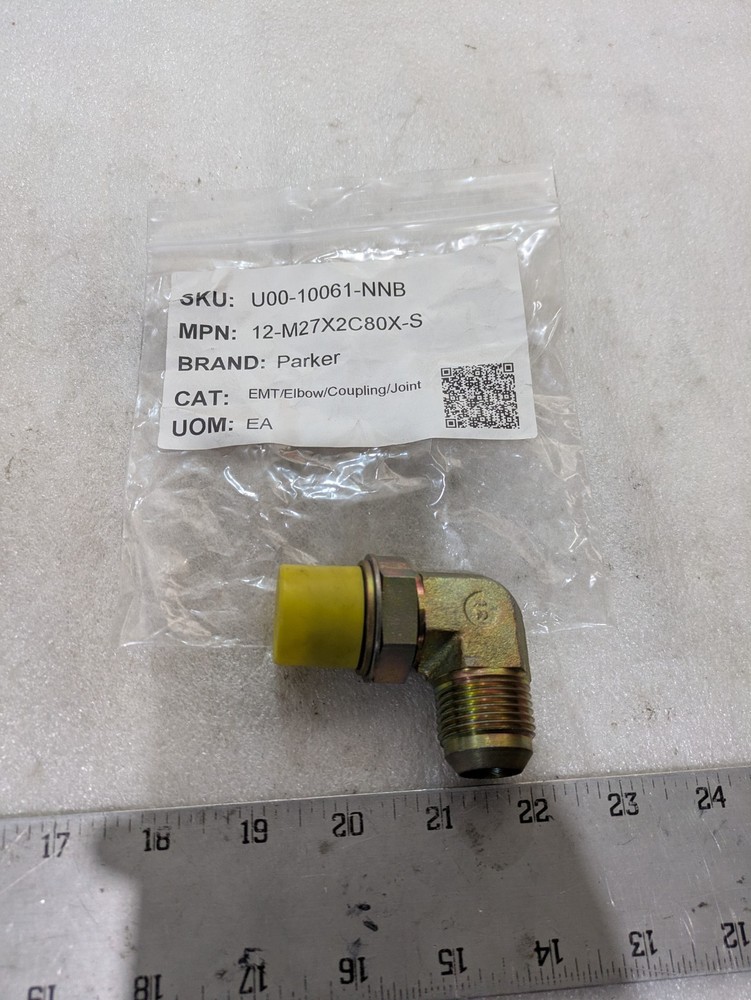 Parker 12-M27X2C80X-S 90° Elbow Coupling M27x2 Metric Tube Fitting OEM