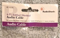 RADIO SHACK 6-Ft Audio Cable, RCA Plug – RCA Jack / Vintage 90’s / Mono Miniplug