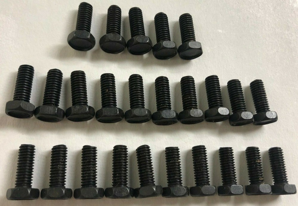 Lot of 25 Black Coated Hex Head Cap Steel Screws 10 x 32 x 1/2″ a 5/16 Hex Head