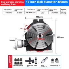 3’ HV-3 Vertical and Horizontal Rotary Table/75mm Milling/Drilling Table