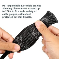 5M PET Expandable Braided Cable Sleeve Wire Sleeving for Audio Video Automotive