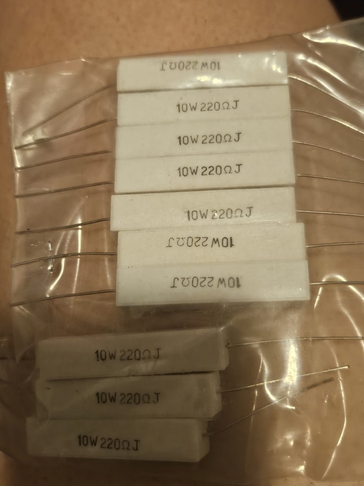 0.1 OHM 7w / AXIAL DISCHARGE WIREWOUND CEMENT RESISTOR / 5 PIECES (qzty)