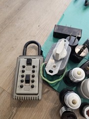 Vintage Electrical Parts & Hardware Lot – Wall Timer, Switches, Lamp Sockets, Pl