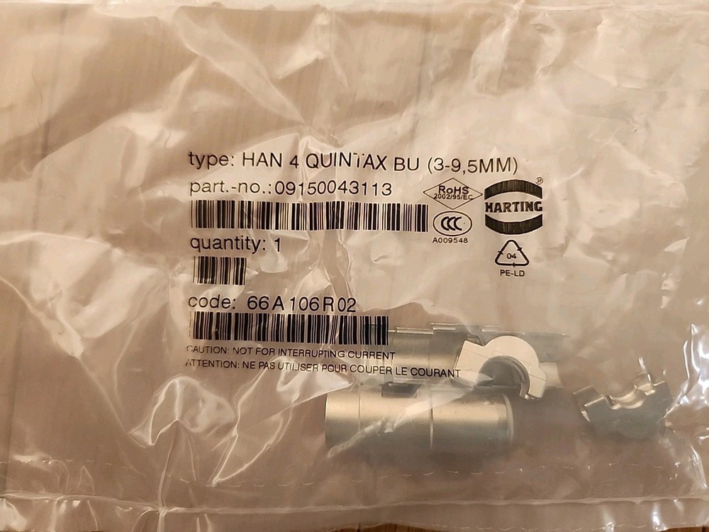 HARTING 09150043113 Standard Circular Contacts Han 4 Quintax female zinc