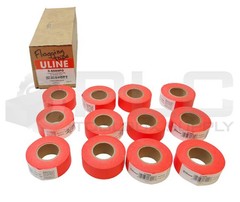 NEW BOX OF 12 U-LINE S-6089FO FLAGGING TAPE ORANGE 1-3/16″ X 150′ 1700