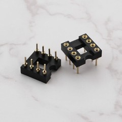 100PC 8 Pin DIP SIP Round IC Socket Adaptor Solder Type Gold Plated Machined USA