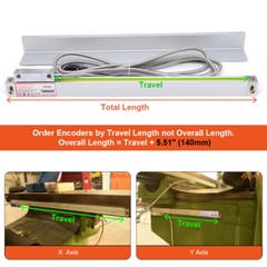 2 Axis DRO Digital Readout LCD Display with 2pc Glass Linear Scale 250mm+1000mm