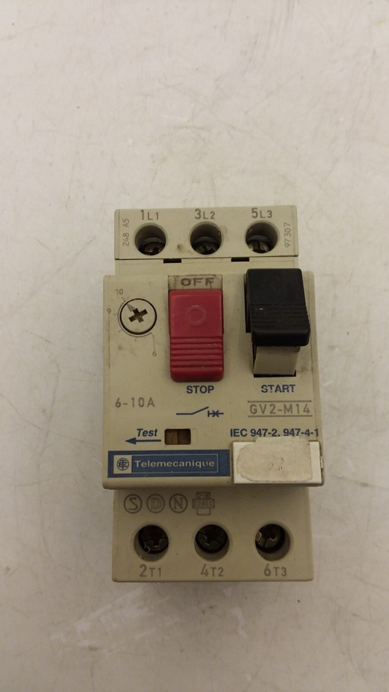 TELEMECANIQUE GV2-M14 MOTOR CIRCUIT BREAKER 3 POLE 10 AMP 600 VAC 50/60 HZ