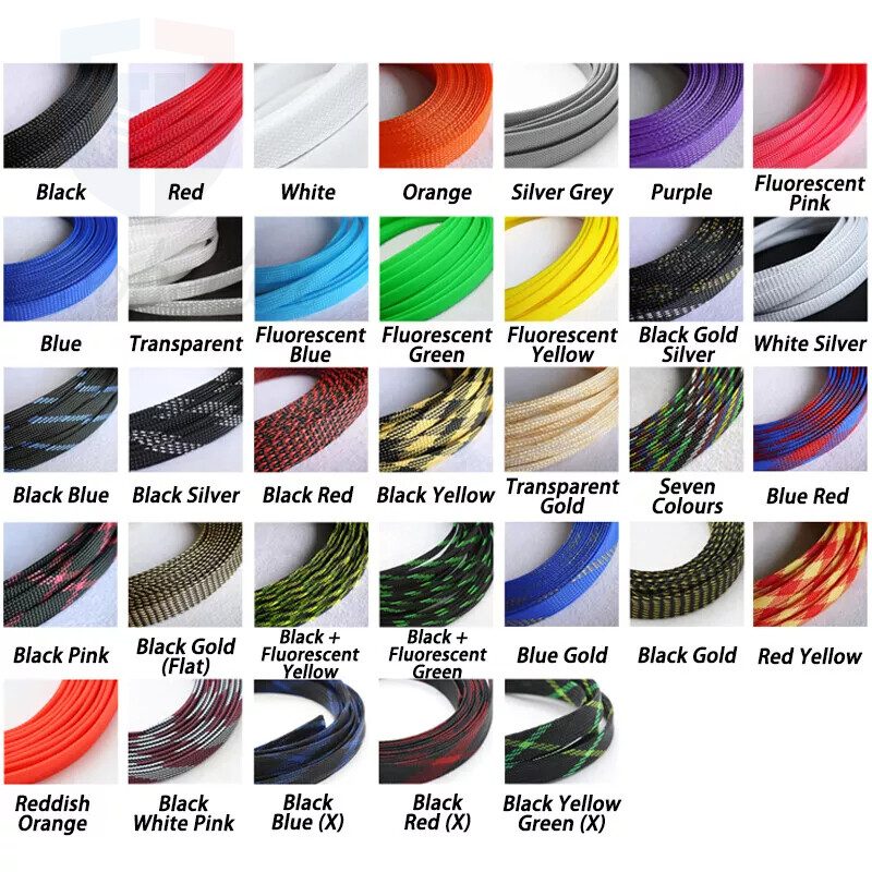 3/4/6mm Braided Cable Sleeving PET Expandable Wire Sheath Electrics Wire Harne
