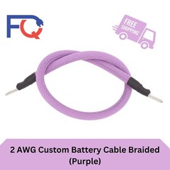 2 AWG Gauge Custom Battery Cable Copper Braided (Purple)