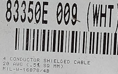 Belden 83350E 20/4C M16878/4 Silver Coated Shield PTFE Tape Aerospace Cable /1ft