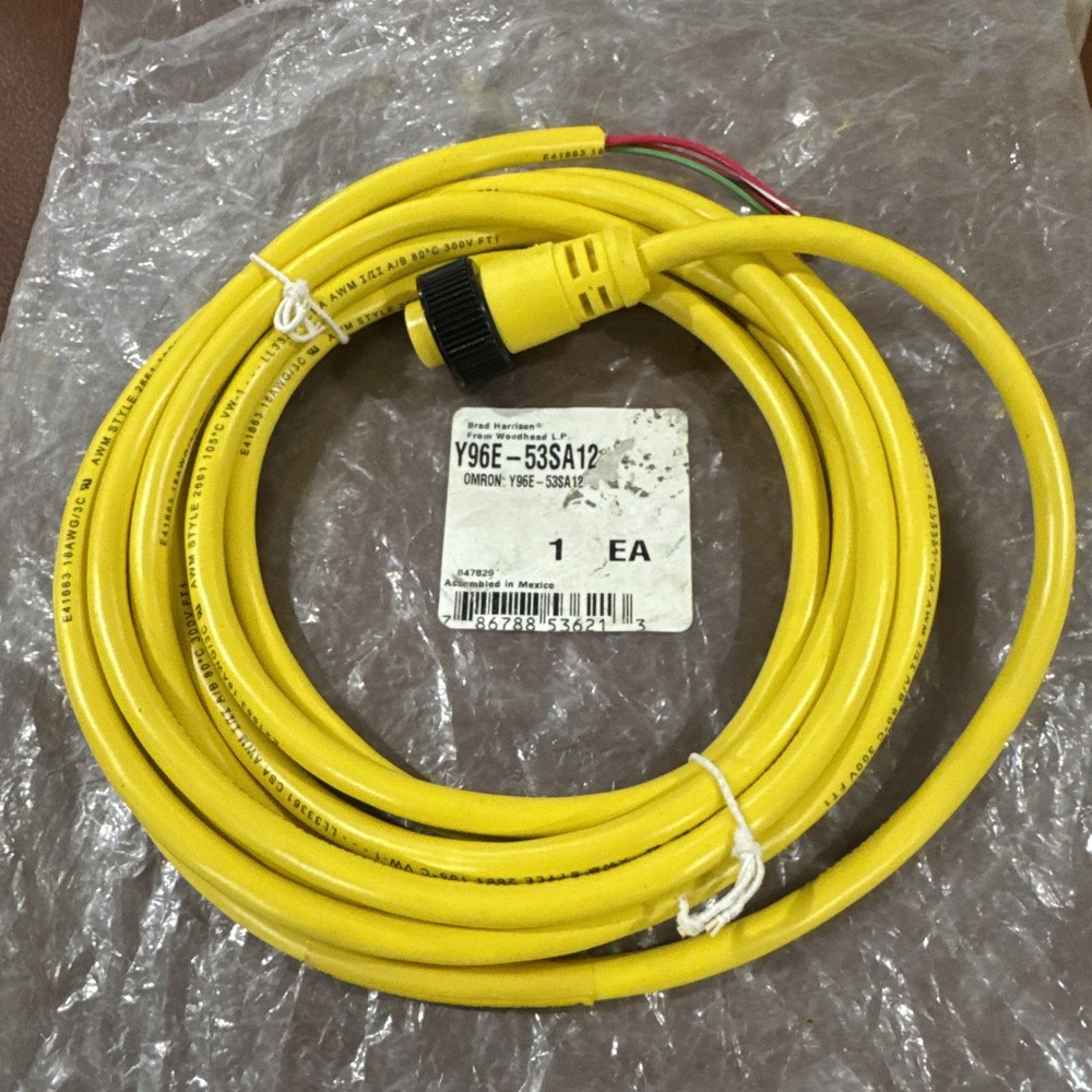 Omron Y96E-53SA12, 3-Pin Cable Cordset, Brad Harrison, Woodhead