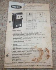 NEW ELECTROL C-MH-W-754-E / C-MH-13-754-CM, Motor Drive Speed Control