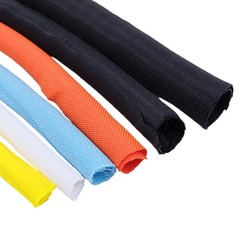 Self Closing Braided Cable Sleeve 5 8 10mm PET Split Wire Wrap Insulated Tube