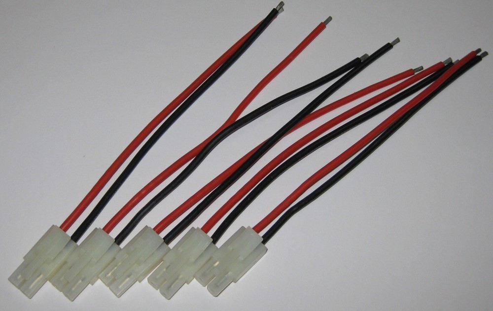 5 X RC Battery Plug with Wires – 16 AWG – 15 Amp – 5.5″ Long RC Power Connector