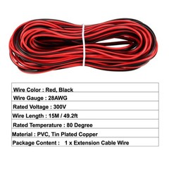 2pin Extension Cable Cord 28AWG Parallel Wire Tin Plated Copper for Strip Light