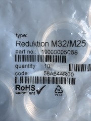 Threaded Reducing Bushings Nylon Connector M32 Male to M25 Thread Black 3 Pack