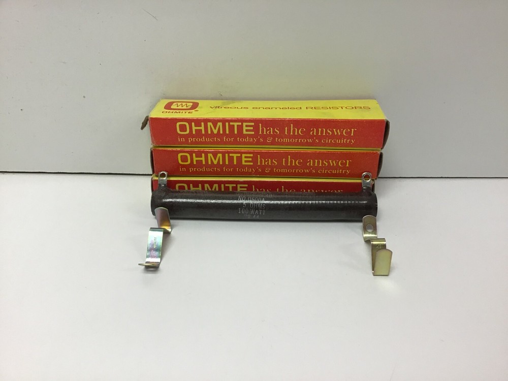 3 NEW Ohmite 270-100M-40 Resistor 100 Watts 5 OHMS Stock No. 0600A