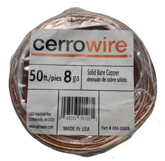 50-Feet 8 Gauge Bare Solid Copper Wire (D3) 050-2000B