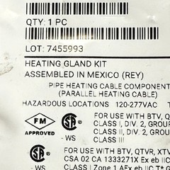 nVent Raychem Heating Cable Gland Kit C75-100-A Pentair Heat Trace NEMA 4X- 3/4″