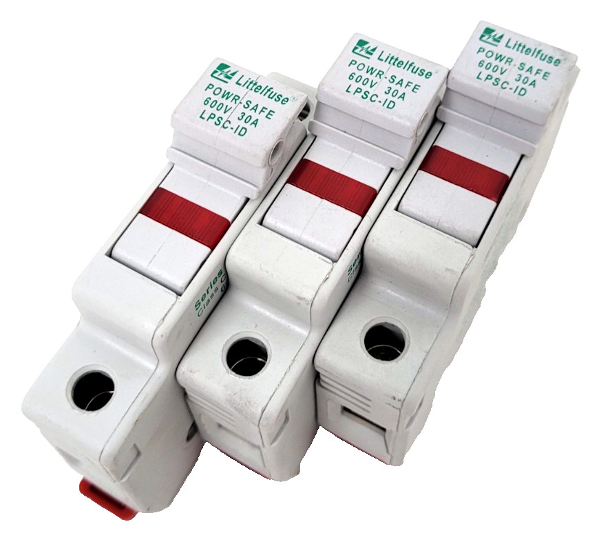 Lot of 3 – LPSC-ID Littelfuse 600 Volt 30 Amp Fuse Holder – Next Day Option