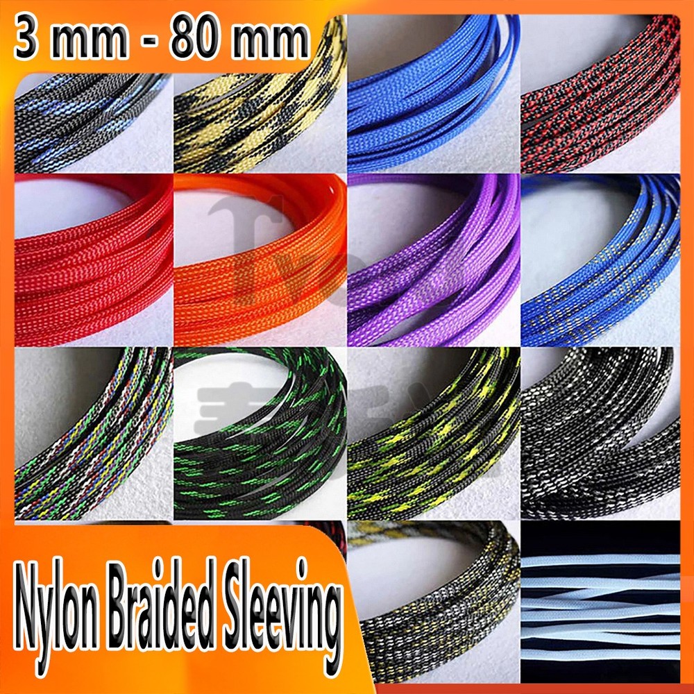 Nylon Braided PET Expandable Sleeving Cable Wire Sheath Mesh Loom 3 mm – 80 mm