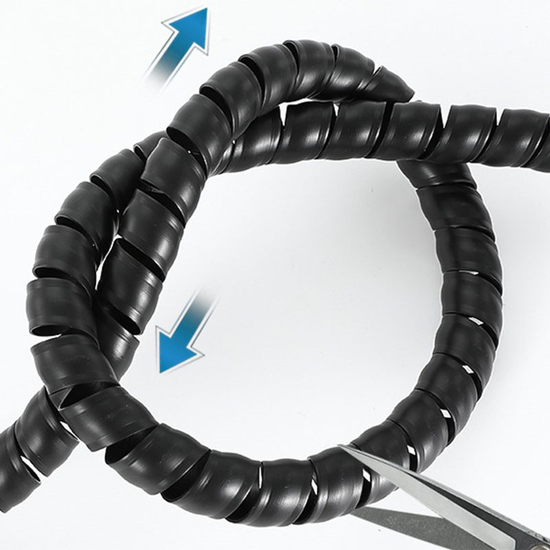1M Spiral Cable Tidy Leads Binding For TV/PC/Home Cinema Wire Management
