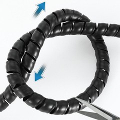 1M Spiral Cable Tidy Leads Binding For TV/PC/Home Cinema Wire Management