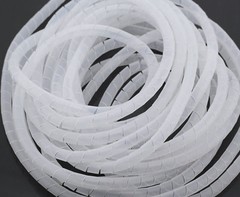 US Stock 8.5M 29.52ft Roll 10mm Spiral Wrapping Band Cable Management White ROHS