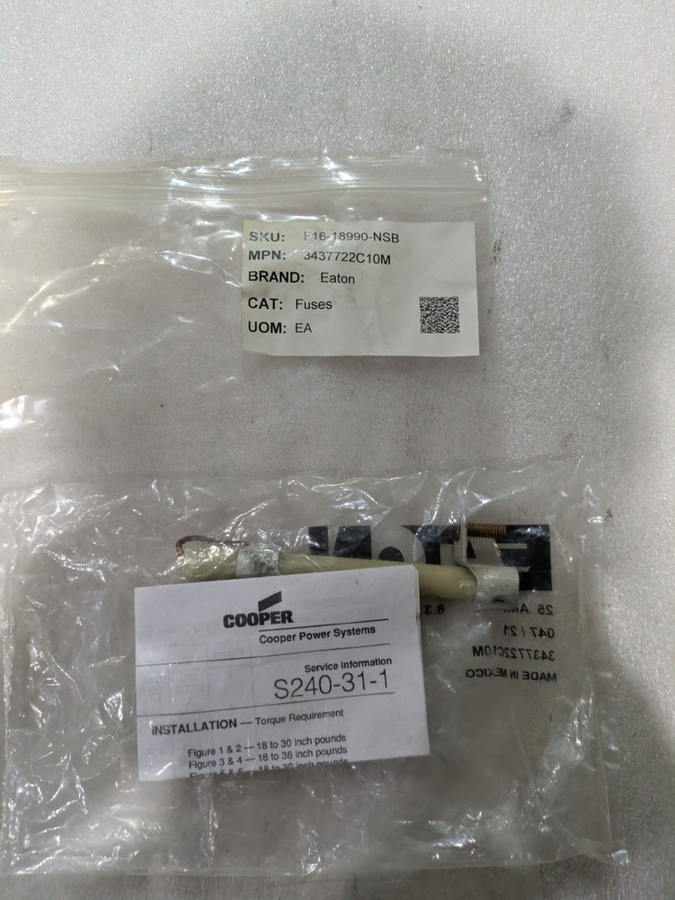 Eaton Cooper 9240-31-1 Current Limiting Power Fuse 25A 8.3kV 3437722C10M New