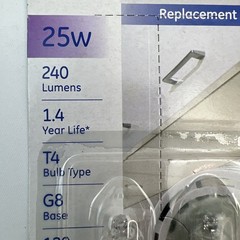 25-Watt T4 Quartz Halogen Replacement Light Bulb 4 Pack 84886 120v 240 L Sealed